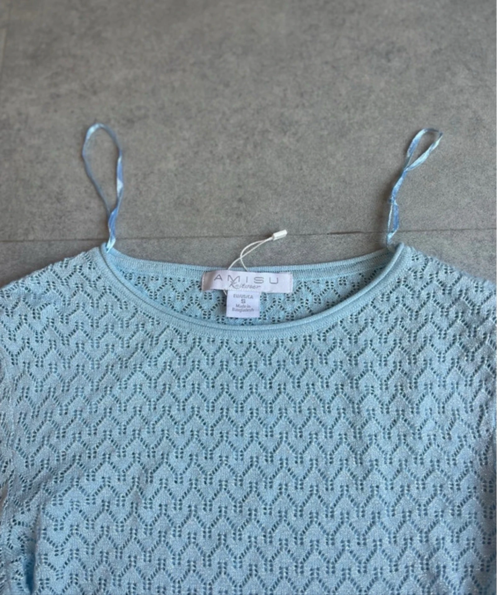 Blusa de malha turquesa com paetês Amisu – photo 2